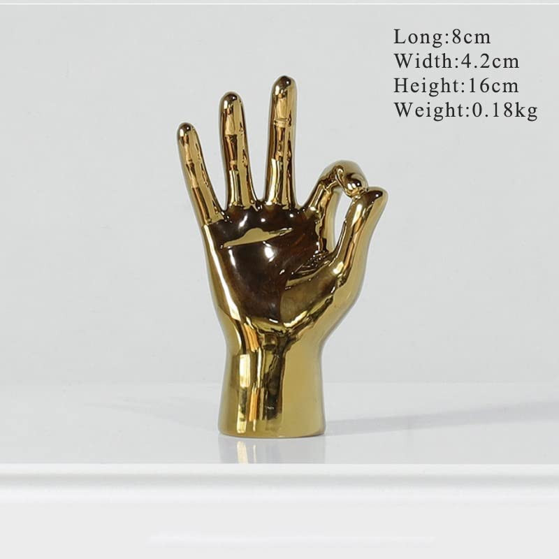 Modern Hand Gesture Sculpture - Funny Figurine Home & Office Decor, Artistic Shelf & Desk Accessory - Perfect for Living Room, Bedroom, or Workspace (Color: A)