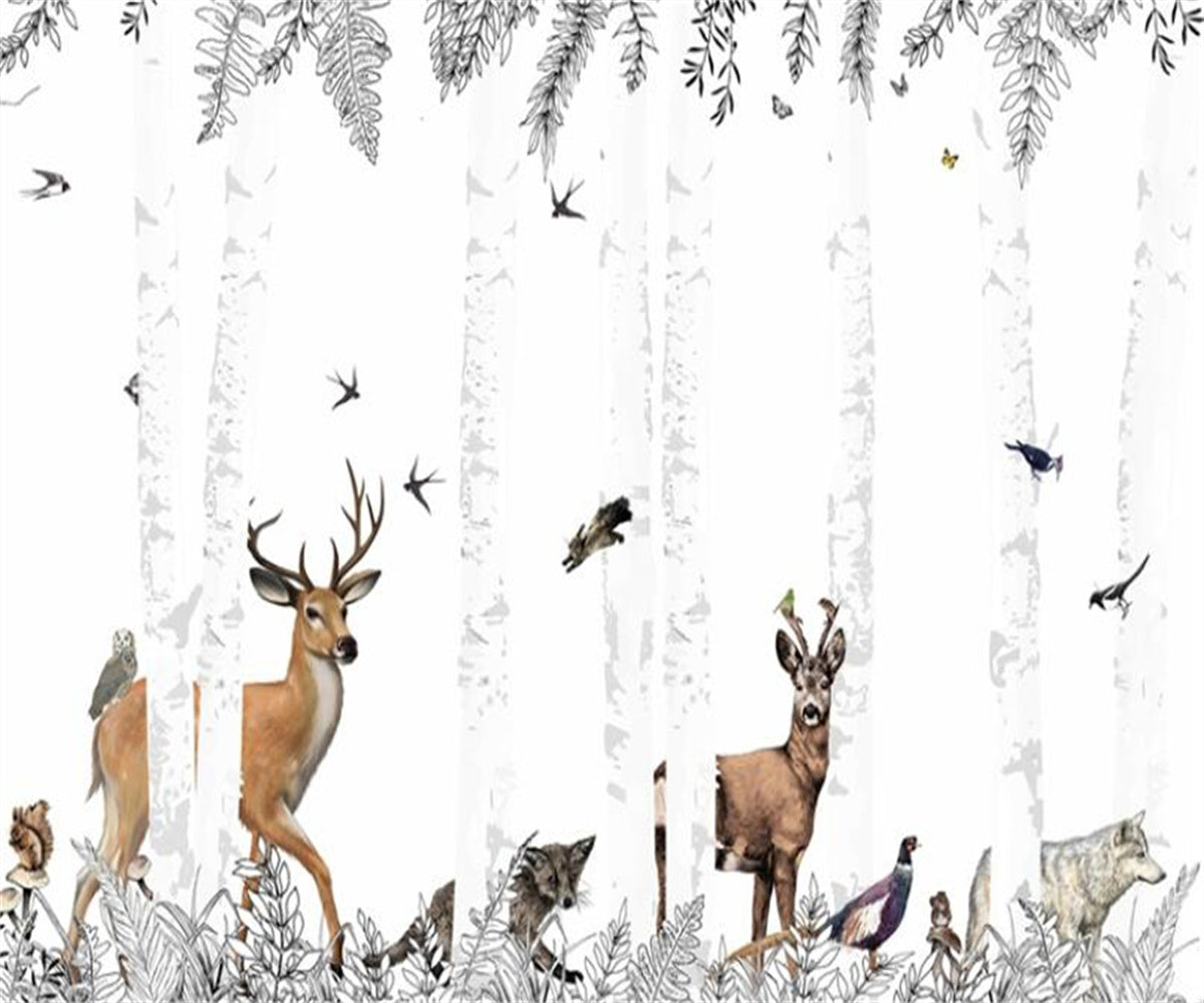 Whimsical Woodland Wonders Wallpaper - Nature-Inspired Peel & Stick Wallpaper for Nursery, Bedroom & Living Room Decor - Perfect for Kids' Rooms, Home Offices & DIY Projects