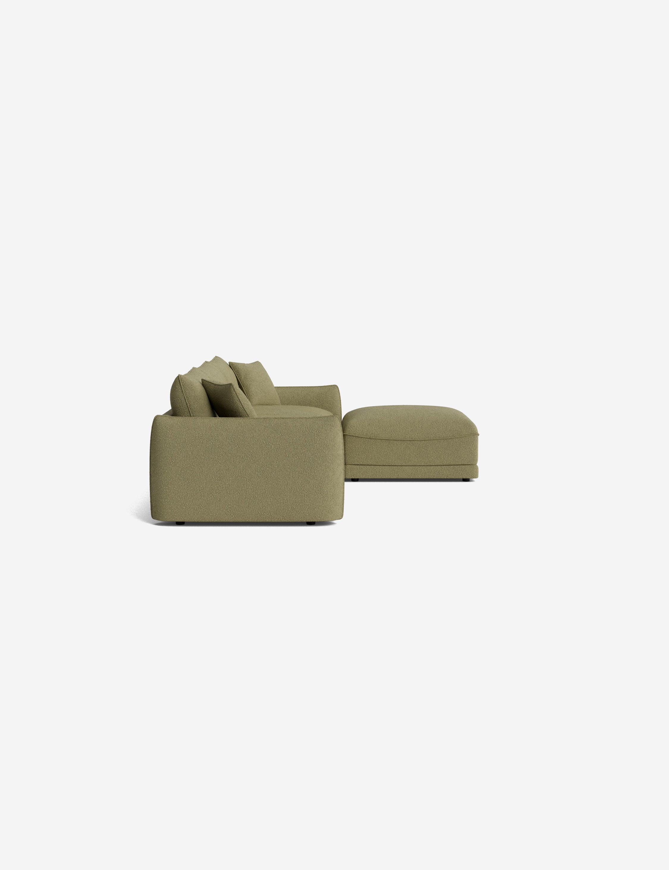 Balmer Sectional Sofa with Ottoman - Modern L-Shaped Couch Set for Living Room, Lounge & Home Theater - Comfortable Fabric Sofa with Chaise & Storage Ottoman