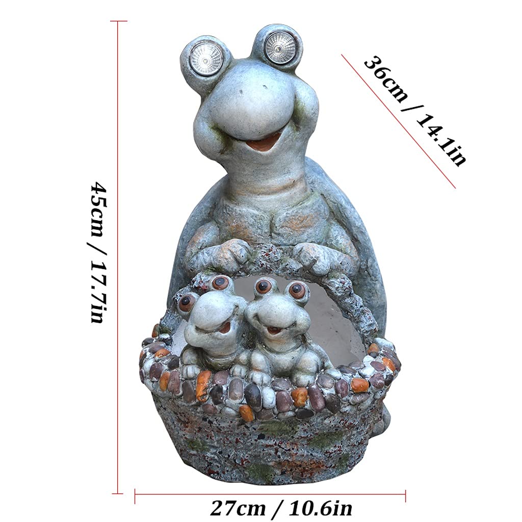 Creative LED Turtle Garden Statue - Outdoor Animal Sculpture with Flower Pot for Lawn, Terrace & Balcony Decor | Solar-Powered Decorative Ornament for Patio, Yard & Garden Landscaping
