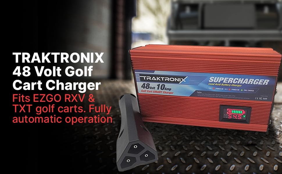 48V EZGO RXV & TXT Golf Cart Battery Charger - Supercharger for Fast Charging | Perfect for Golf Courses, Resorts & Home Use