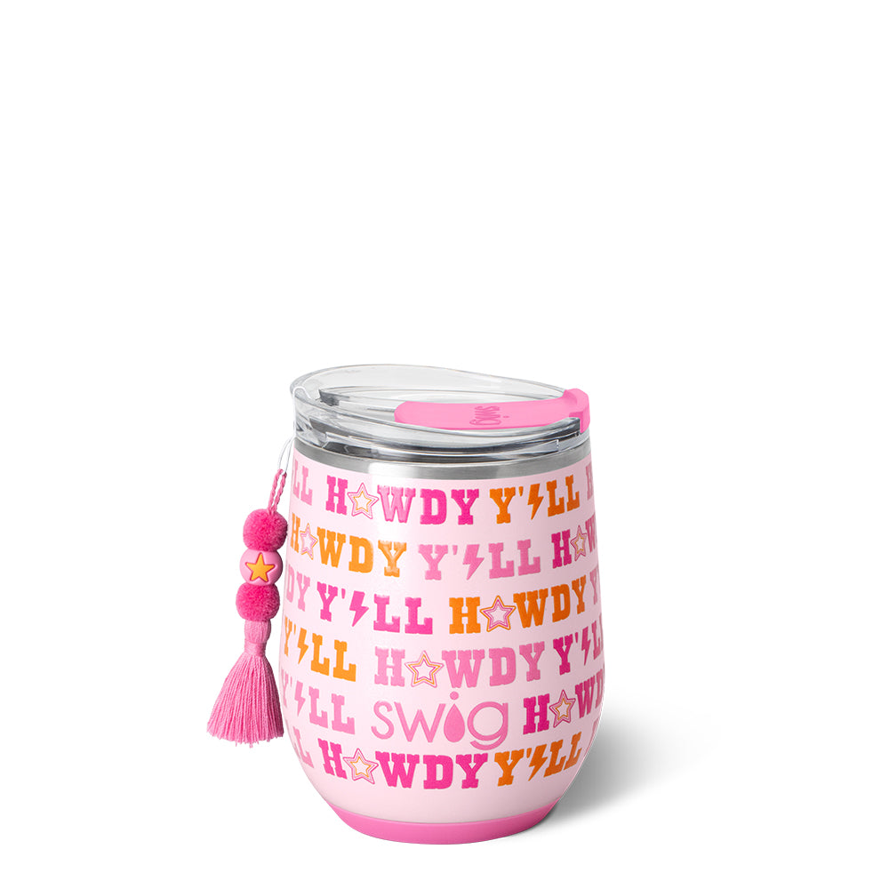 Howdy Y'all Stemless Wine Glass - 12oz Unbreakable Tumbler for Red & White Wine - Perfect for Outdoor Picnics, BBQs, and Pool Parties