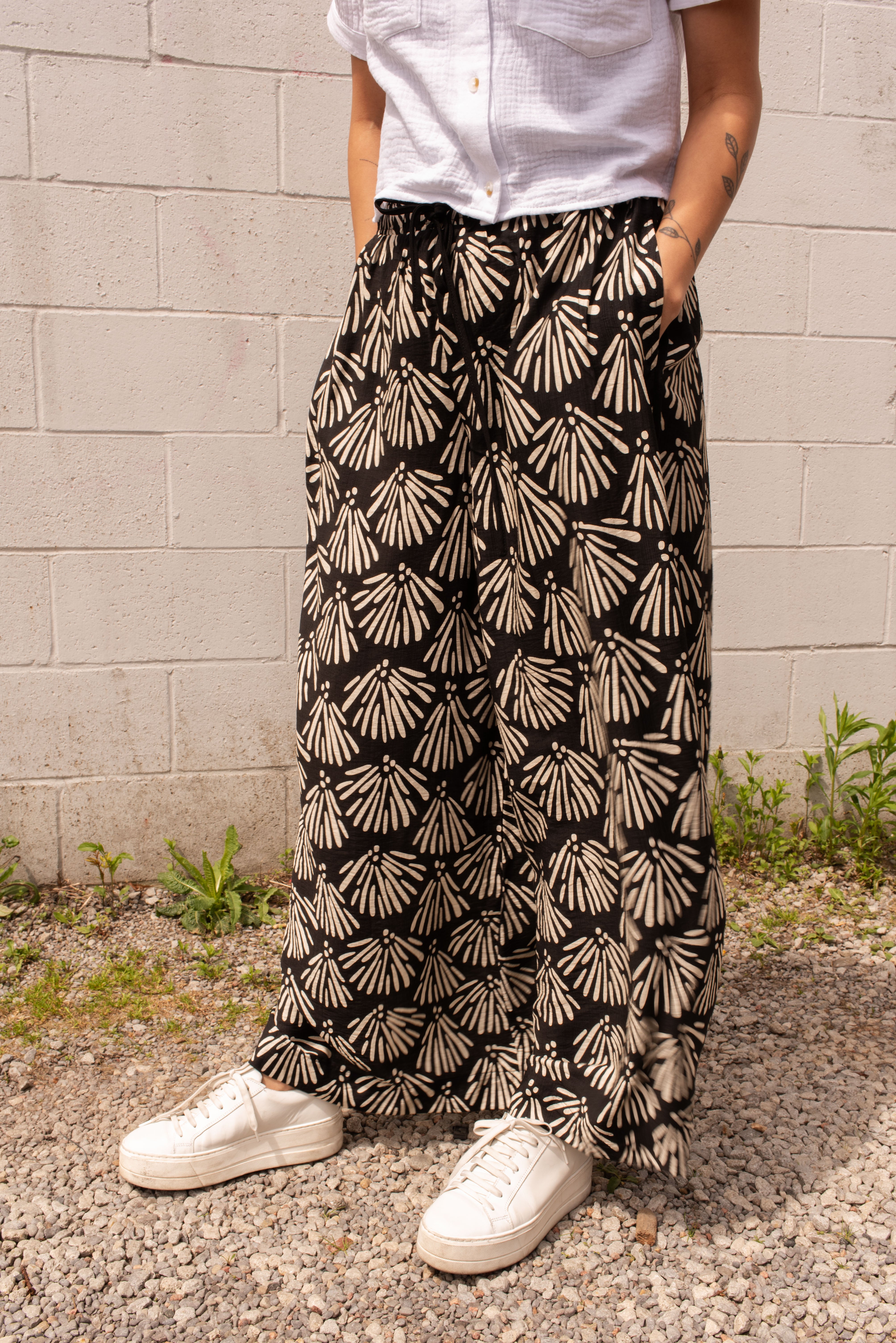 Stylish Floral Print Side Tie Wide Leg Pants for Women - Comfortable & Trendy Lounge Pants for Yoga, Travel, and Casual Wear