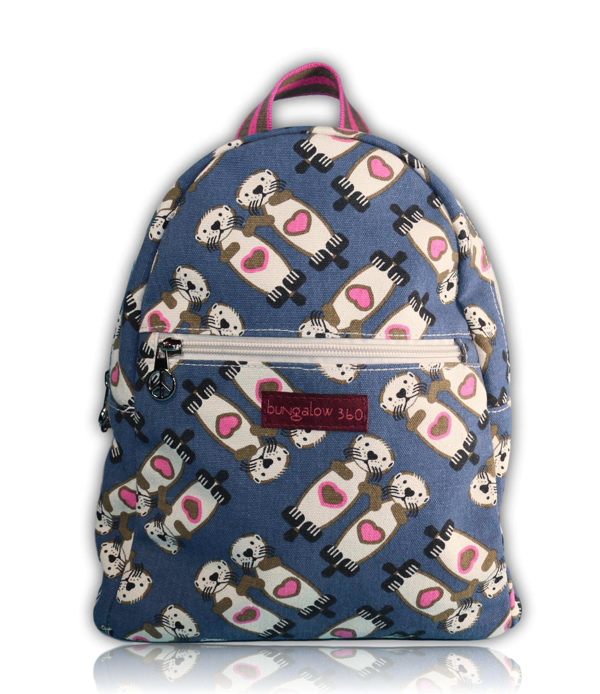 Bungalow 360 Mini Backpack for Adults - Small Lightweight Waterproof Daypack (Sea Otter Color) - Perfect for Travel, Hiking, Work & Everyday Use