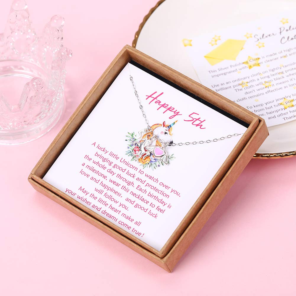 Sterling Silver Pink Heart with Wings & Unicorn Charm Necklace - Best Birthday Gift for Women & Girls - Elegant Jewelry with Gift Box & Card - Perfect for Anniversaries, Valentine's Day & Special Occasions