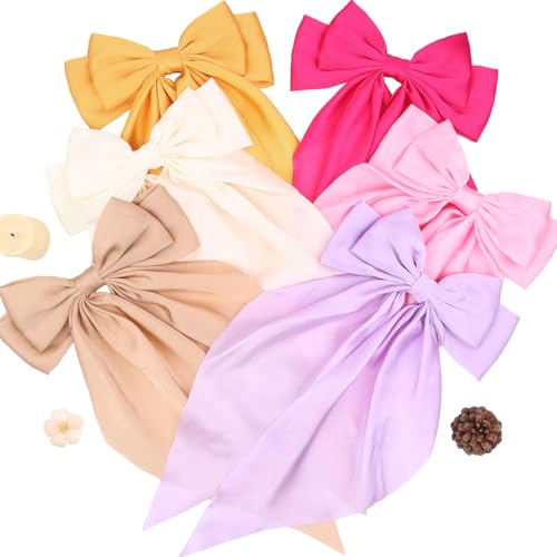 Satin Clips-Yellow, Purple, Khaki, Magenta, Pink, Cream