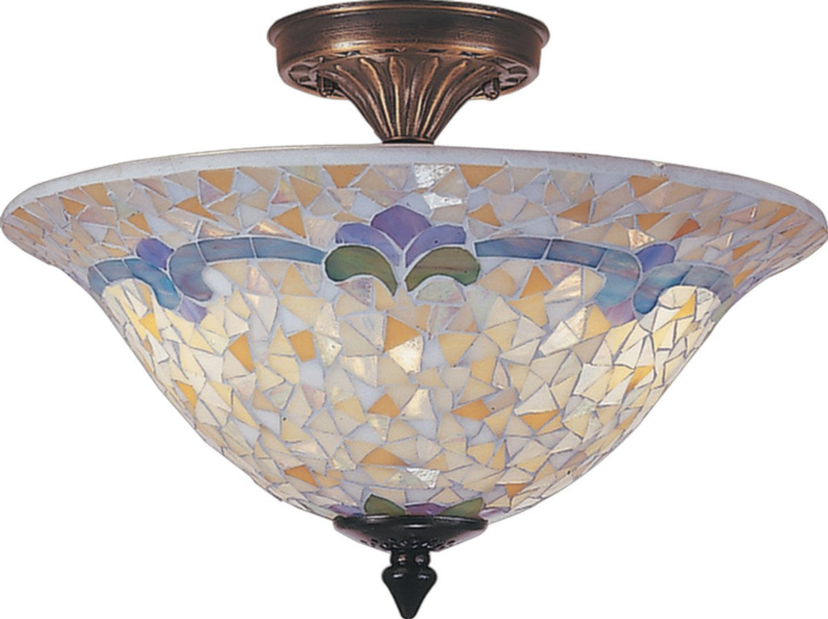 13W Johana 3-Light Flush Mount Ceiling Light Fixture in Antique Brass - Perfect for Bedroom, Hallway & Entryway Lighting