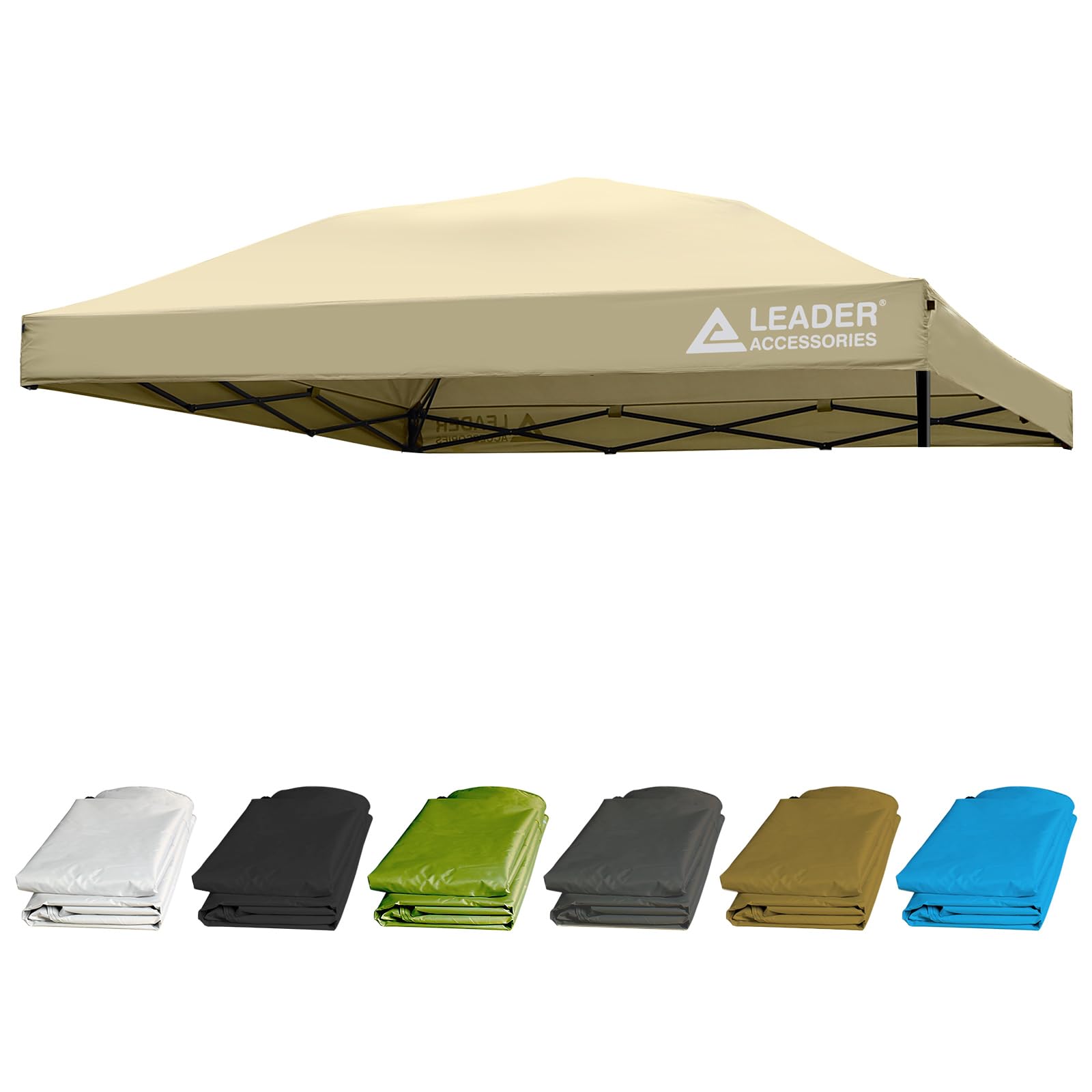 Leader Accessories 10’ X 10’ Straight Leg Pop Up Canopy Tent Replacement Top Cover - Beige | Perfect for Outdoor Events, Picnics, and Beach Shade