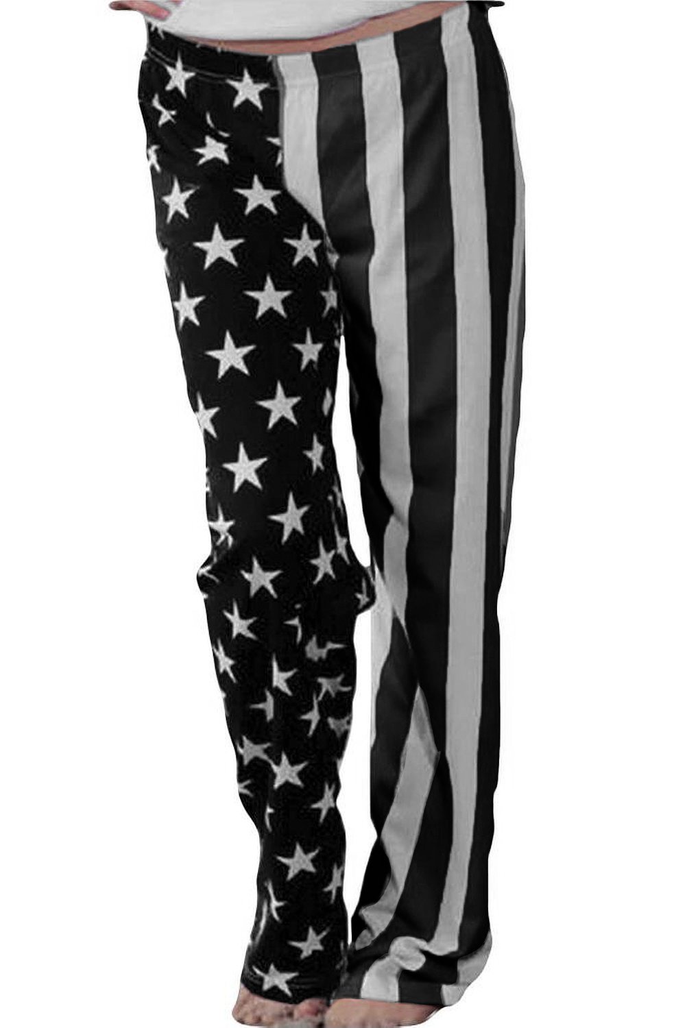 USA Flag Women's Sweatpants - Comfortable Pajama Pants with American Flag Design, Black (USA065) - Perfect for Lounging, Sleepwear & Patriotic Holidays