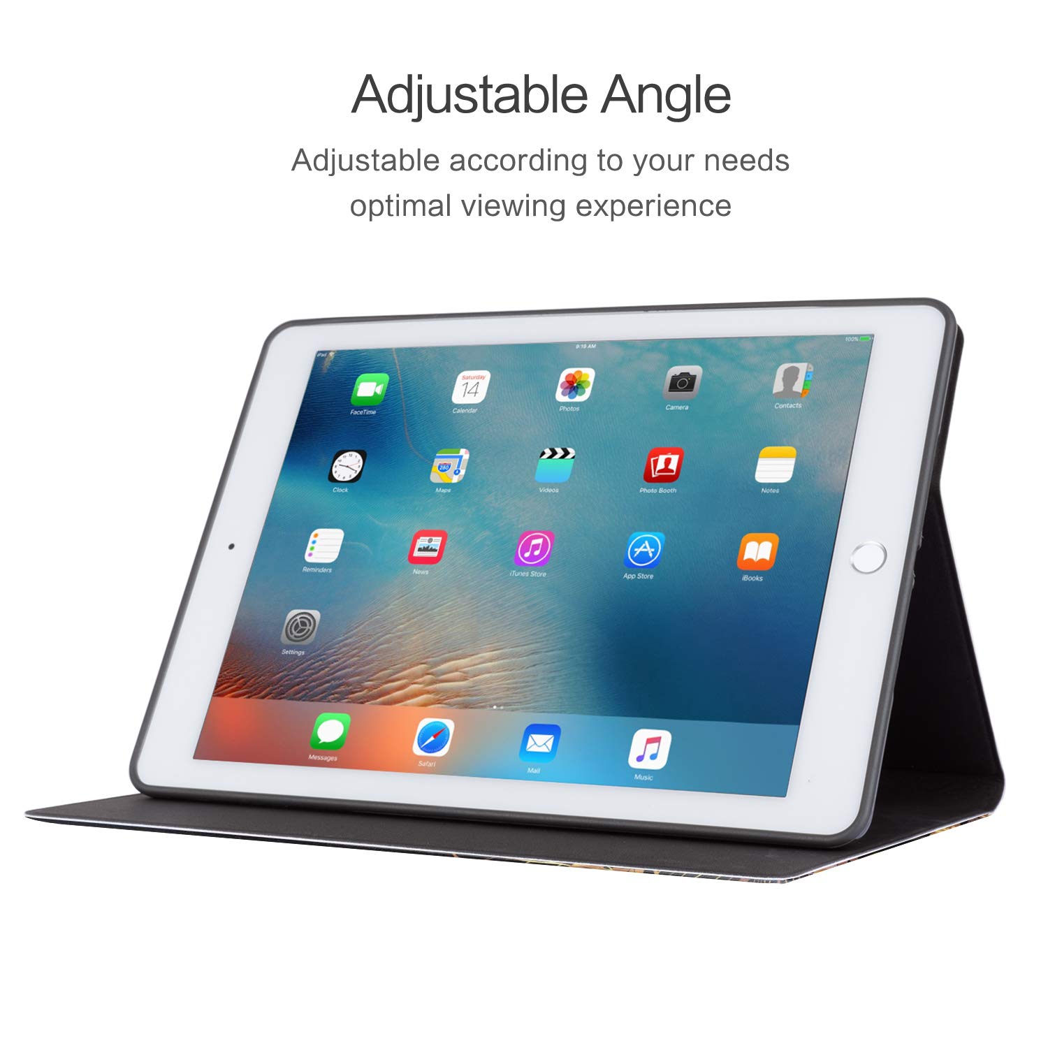 Premium Leather Folio Case for iPad Air 2/1 & iPad 6th/5th Gen 9.7