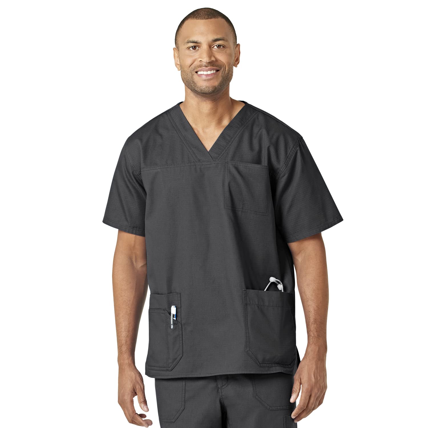 Carhartt Men's Ripstop Multi-Pocket Scrub Top - Durable Work Shirt for Medical Professionals & Healthcare Workers - Perfect for Hospitals, Clinics & Nursing Shifts