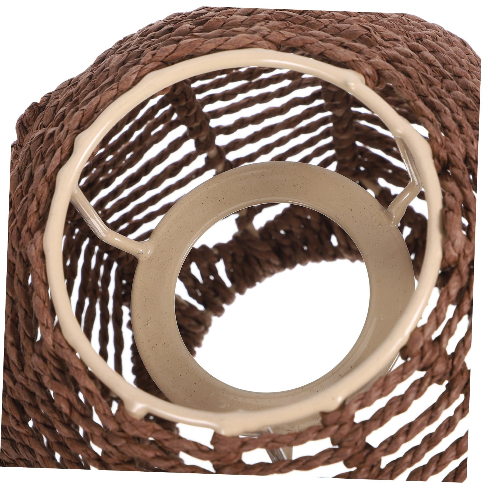 DOITOOL Handwoven Rattan Pendant Lamp Shade - Natural Woven Basket Chandelier Ceiling Light Fixture - Perfect for Boho Bedroom, Dining Room & Patio Lighting - Brown Replacement Shade for Table & Floor Lamps