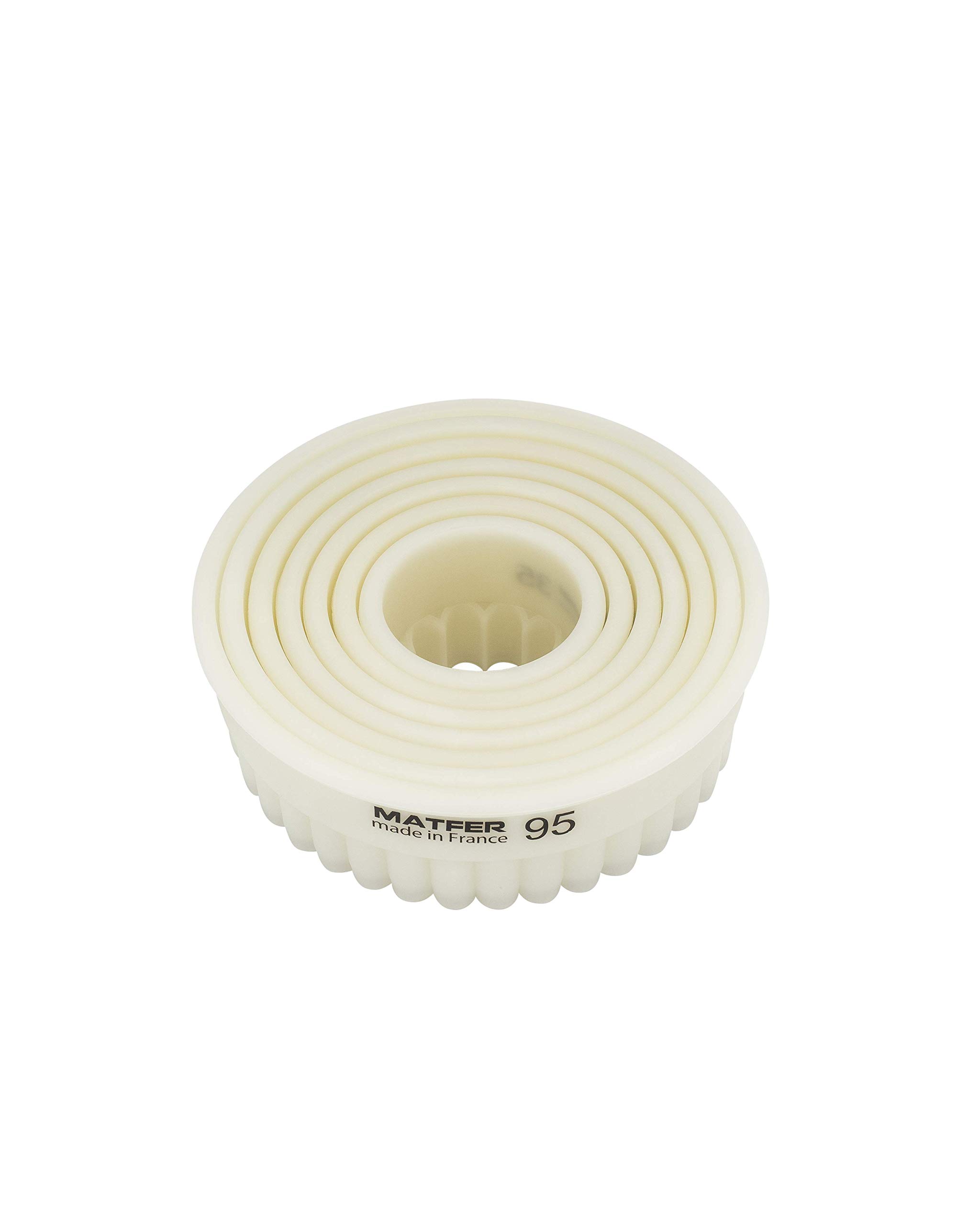 Matfer Bourgeat Exoglass® Pastry Cutter Set - 7-Piece Fluted Baking Tools for Pies, Cookies & Pastries | Perfect for Home Bakers & Professional Chefs