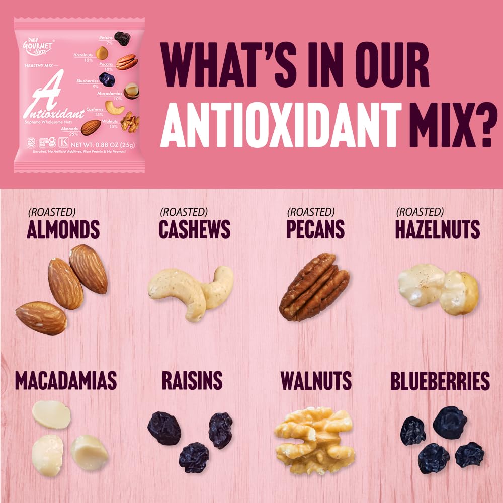 Premium Unsalted Mixed Nuts Snack Packs - Healthy No Peanuts Trail Mix, Individually Wrapped Gourmet Nuts for Office, Travel & On-the-Go Snacking