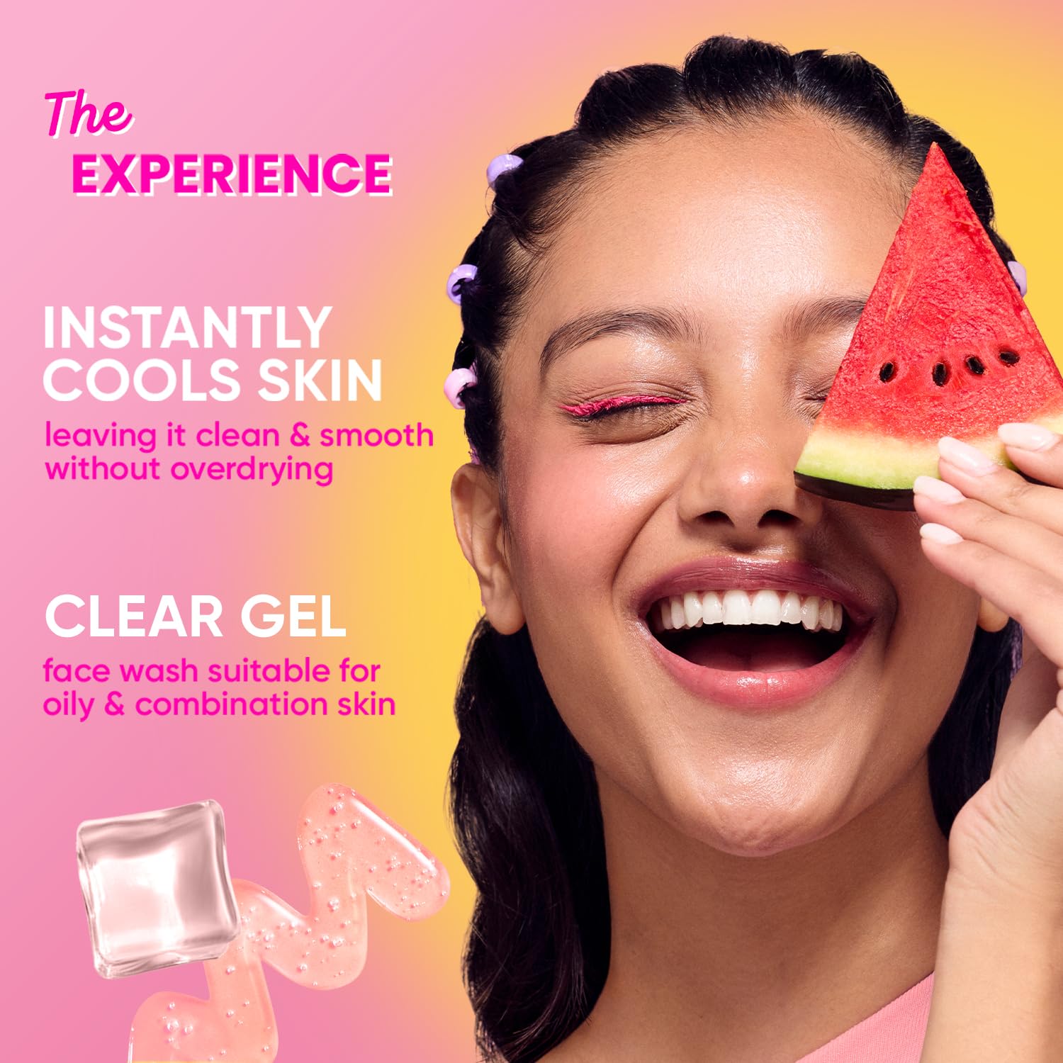 Dot & Key Watermelon Cooling Gel Face Wash with Vitamin C & Cucumber - Oil-Free Cleanser for Glowing Skin | Removes Excess Oil & Dirt | Suitable for Combination & Oily Skin - Men & Women | 100ml | Perfect for Summer Skincare & Daily Refreshing Routine