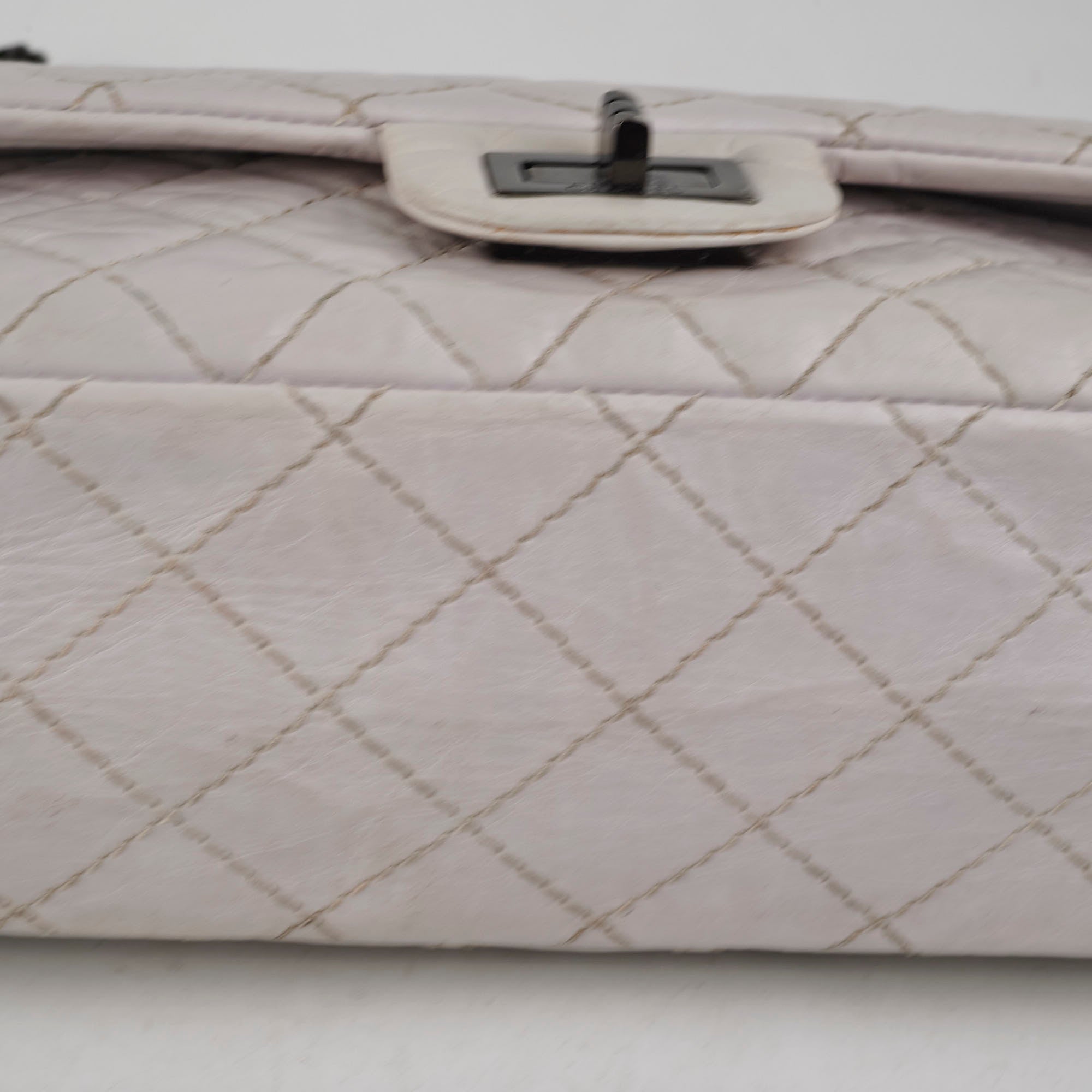 Chanel Reissue 225 Grey Leather Handbag - Classic Flap Bag with Chain Strap for Women | Perfect for Work, Evening Events & Luxury Fashion Accessories