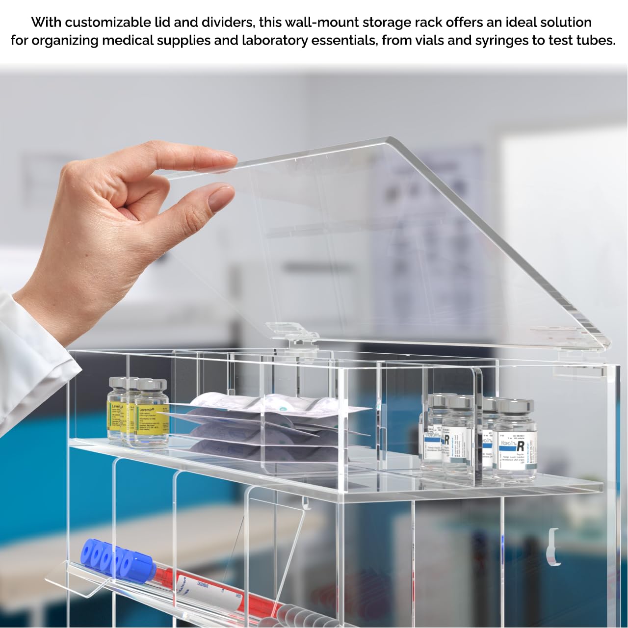 Clear Acrylic 12-Tube Wall Mount Rack - 15.37