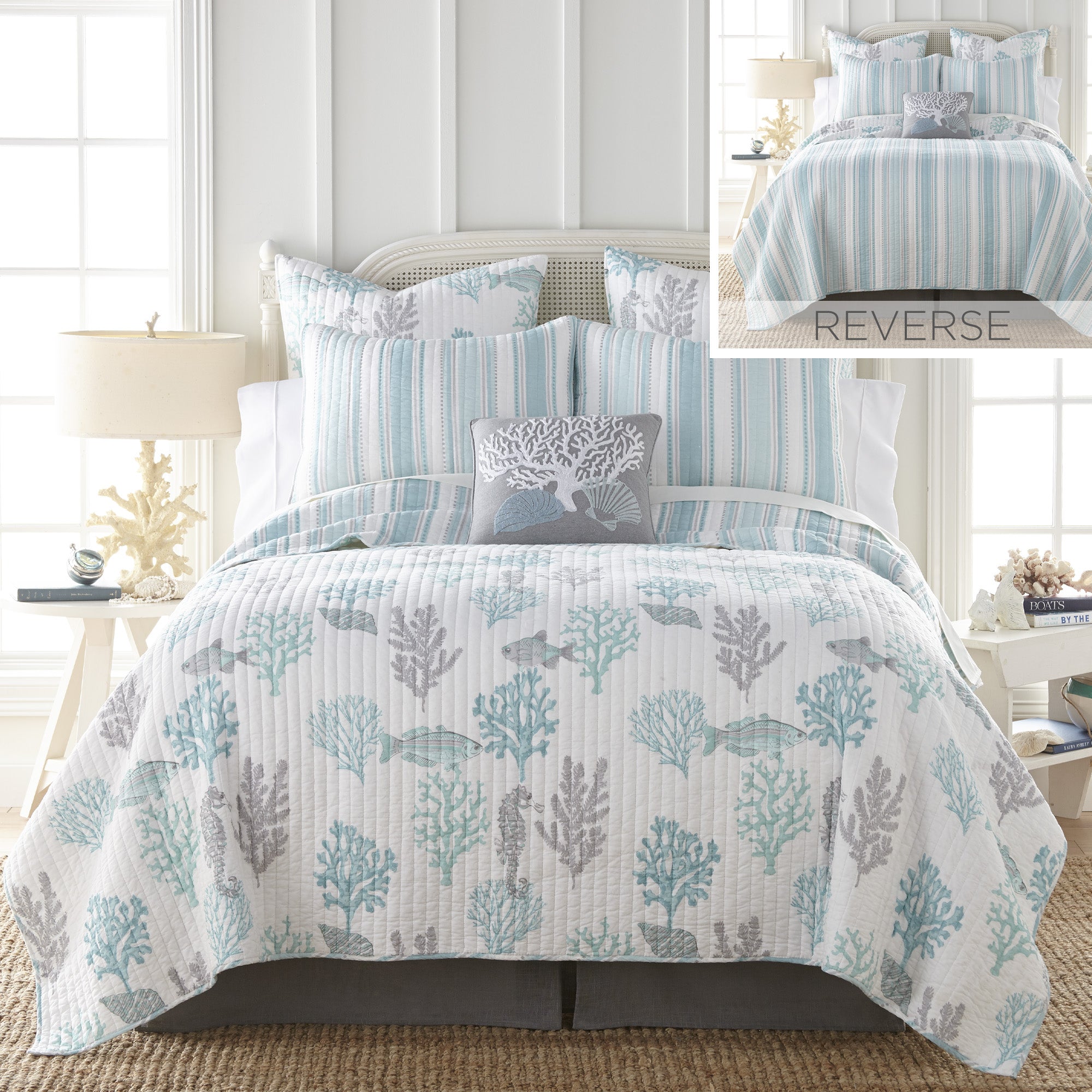 Luxury Cape Coral Quilt Set - Queen Size Bedding with Soft Microfiber, 3-Piece Comforter Set - Perfect for Master Bedroom, Guest Room & Cozy Home Decor