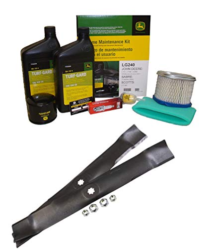 John Deere LT160 Tractor Maintenance Kit with Mulching Blades - 42 Inch Mower Deck Replacement Parts for Lawn Care & Landscaping