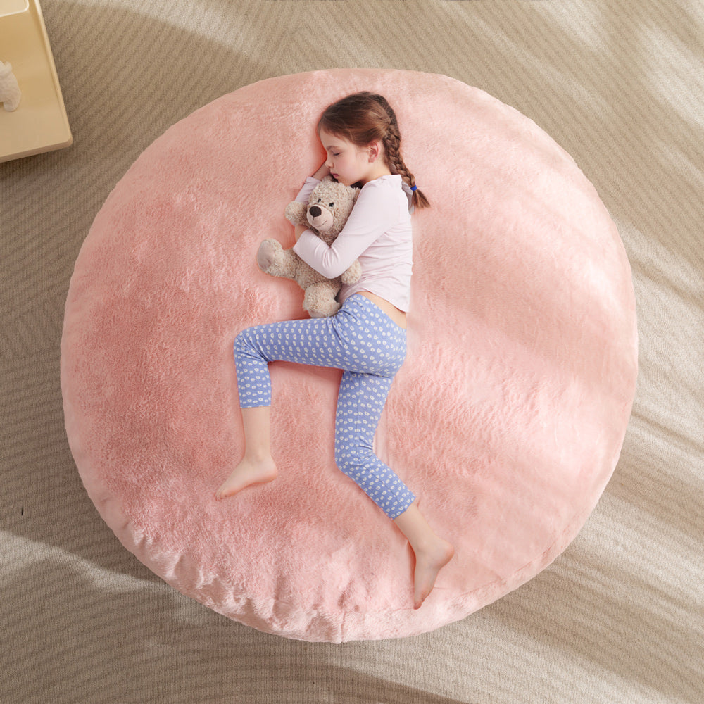 MAXYOYO 2-in-1 Convertible Kids Bean Bag Chair & Floor Bed - Soft Pink Lounge Chair for Boys & Girls - Perfect for Playroom, Bedroom, Reading Nook & Sleepovers