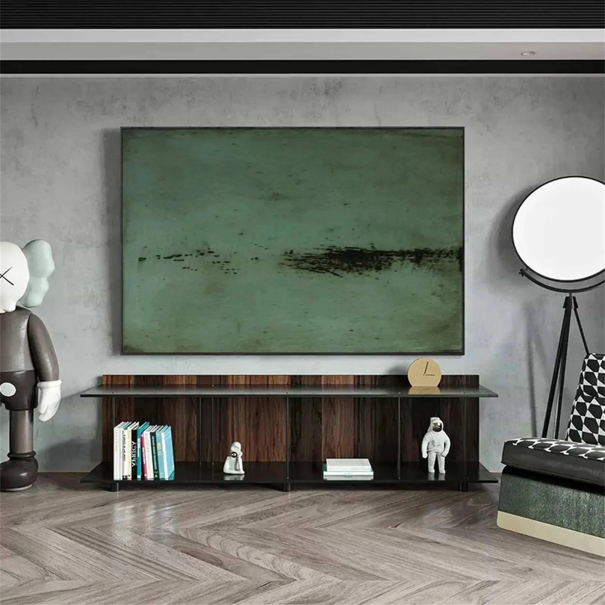 Blue & Green Abstract Art Print #BG054 - Modern Wall Decor for Living Room, Bedroom & Office