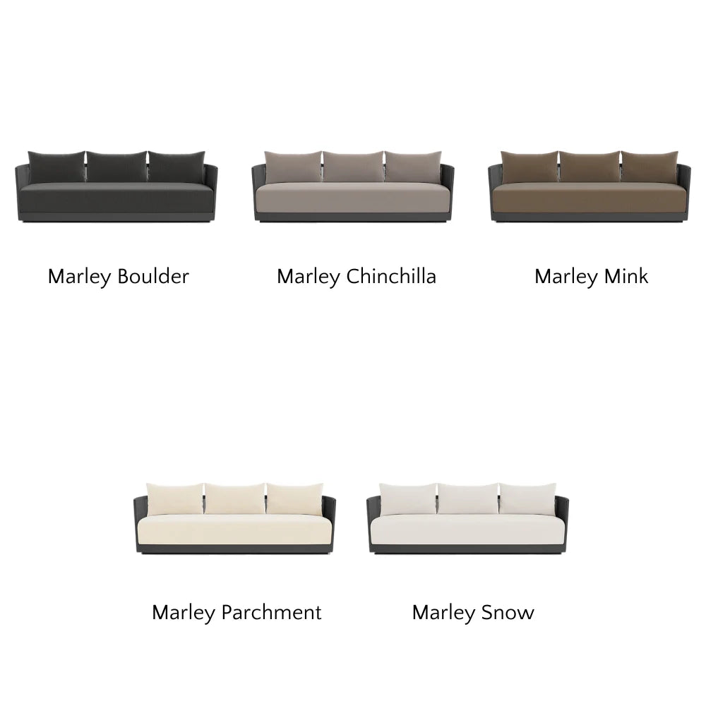 Antigua Outdoor 3-Seat Sofa Set - Waterproof Patio Furniture for Garden, Backyard, Poolside - Comfortable All-Weather Wicker Sectional Couch with Cushions