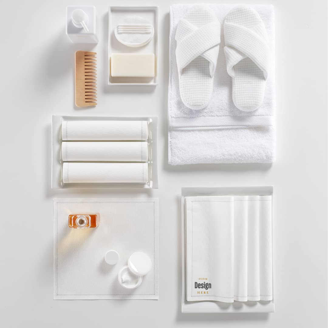 Customizable White Cotton Disposable Hand Towels - 12