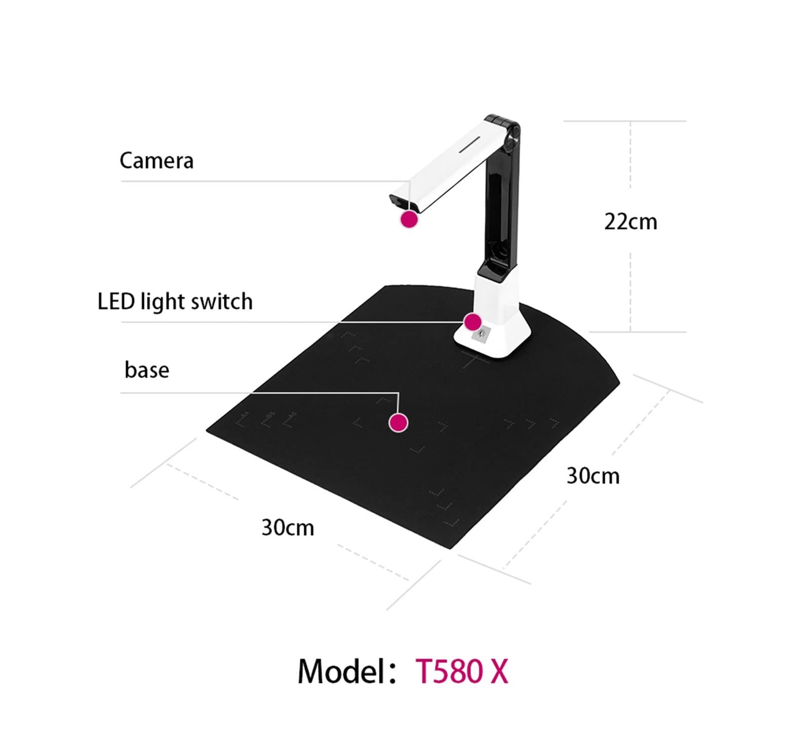 T580X 5MP A4 Book & Document Scanner Camera - High Resolution for Office & Teaching | English Software, Plug & Play | Perfect for Digitizing Books, Notes & Documents