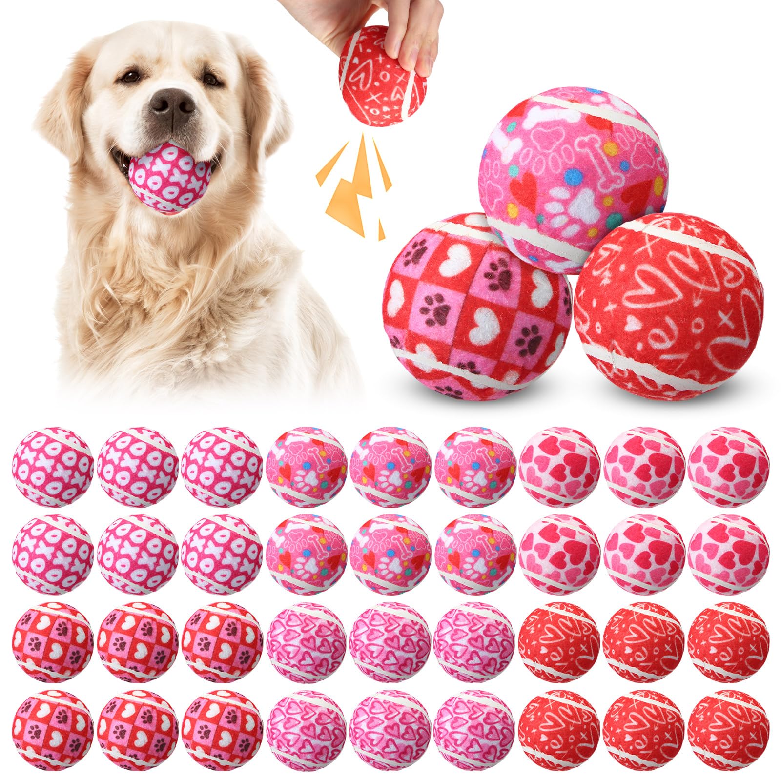 36 Pcs Squeaky Tennis Balls for Dogs - Chew Toys for Fetch & Outdoor Play