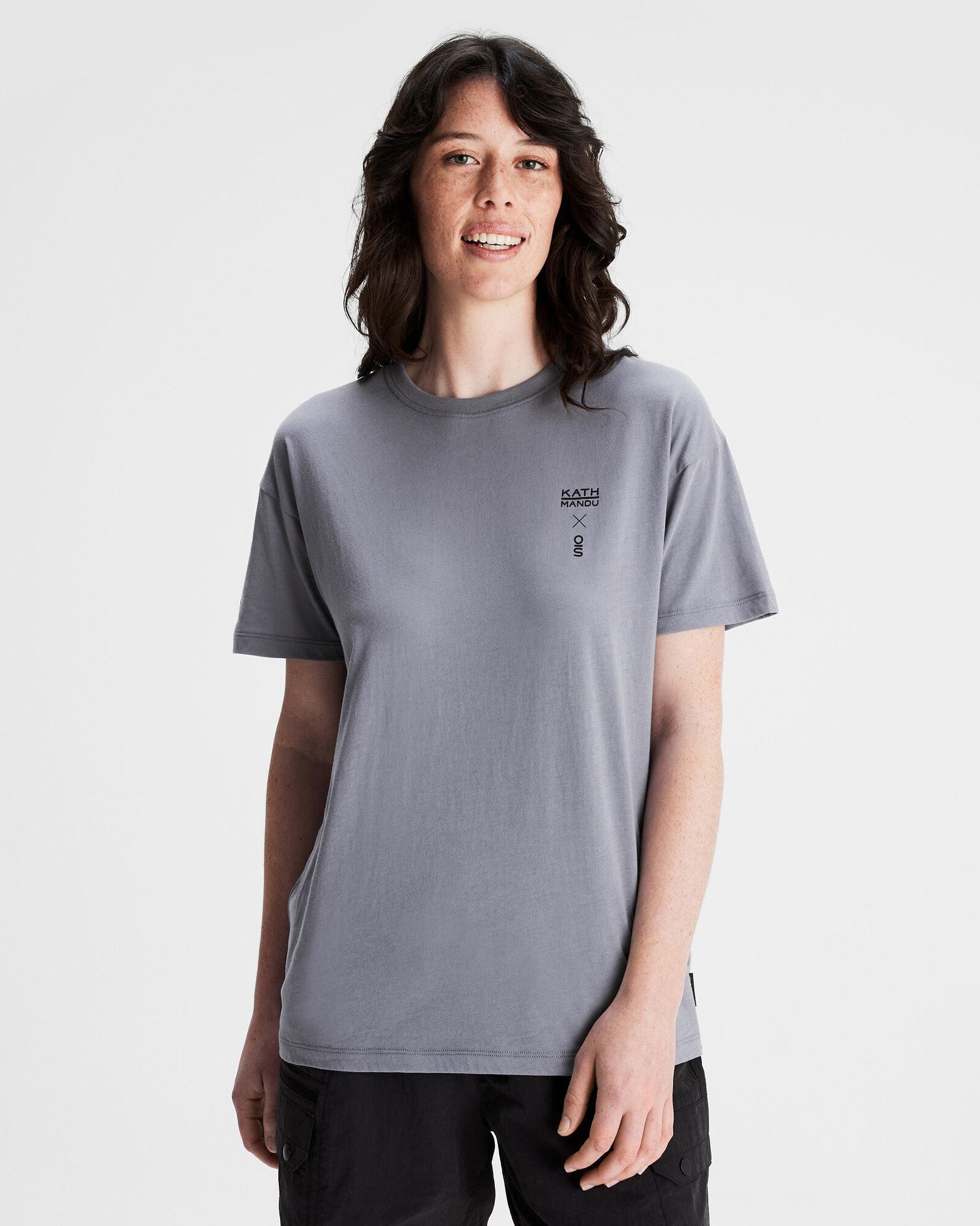 Organic Cotton Women's T-Shirt by O.Smither Lines - Dark Haze | Soft & Breathable Casual Tee for Everyday Wear, Yoga & Outings