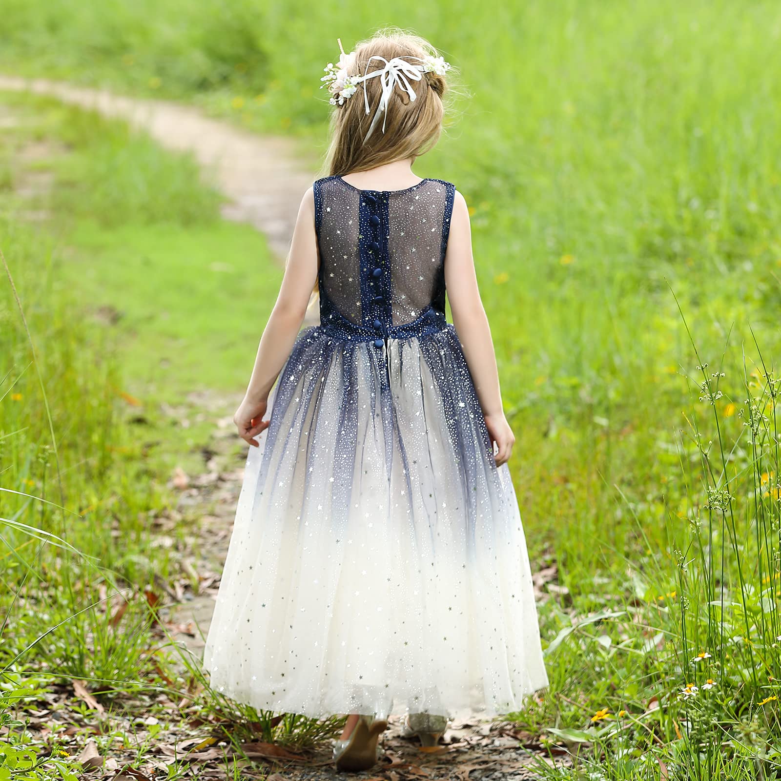 Sparkle Flower Girl Tulle Dress for Weddings & Pageants - Princess Birthday Party Bridesmaid Dress (Perfect for Flower Girls, Bridal Showers & Special Occasions)