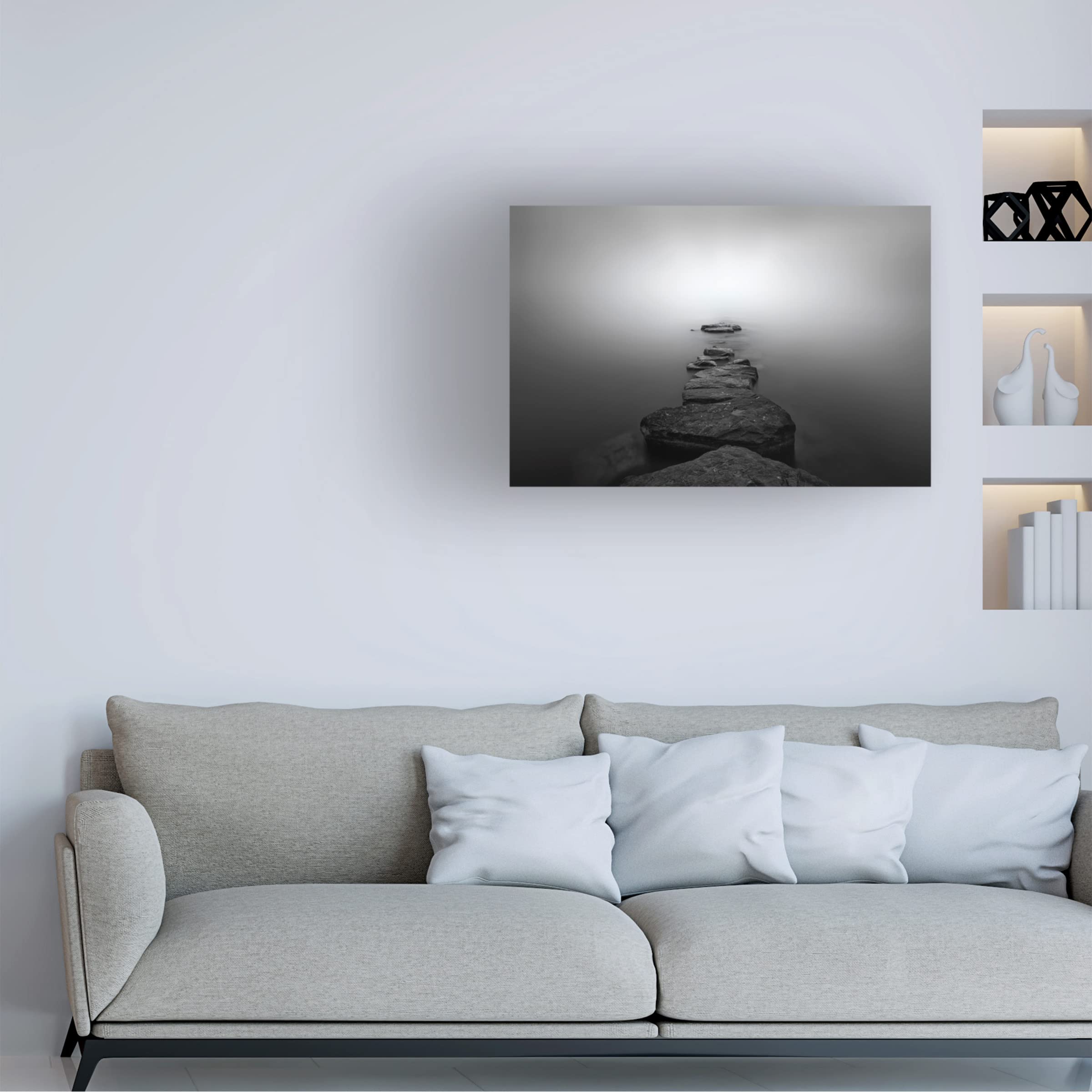 Trademark Fine Art 'Stones II' Canvas Wall Art by Joaquin Guerola - Modern Abstract Painting for Living Room, Bedroom & Office Decor