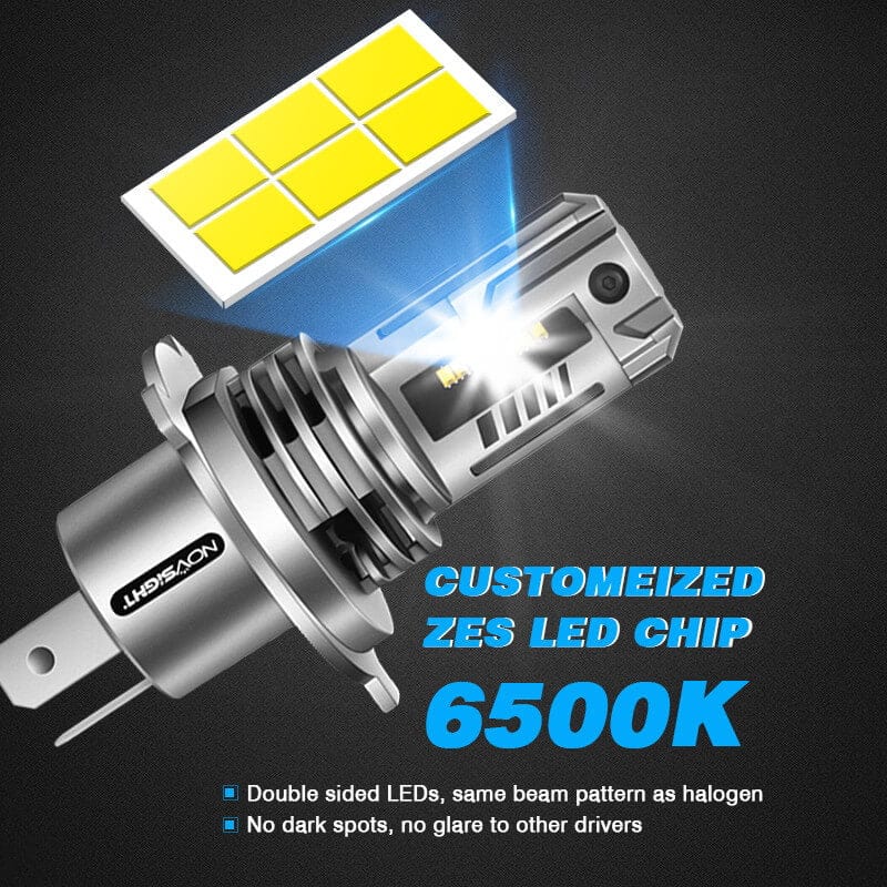 2003-2011 Honda Element LED Headlight Bulbs H4 Hi/Lo Dual Beam Conversion Kit - 6500K White Light - Direct Replacement for Halogen Bulbs - Improved Night Visibility for Safer Driving