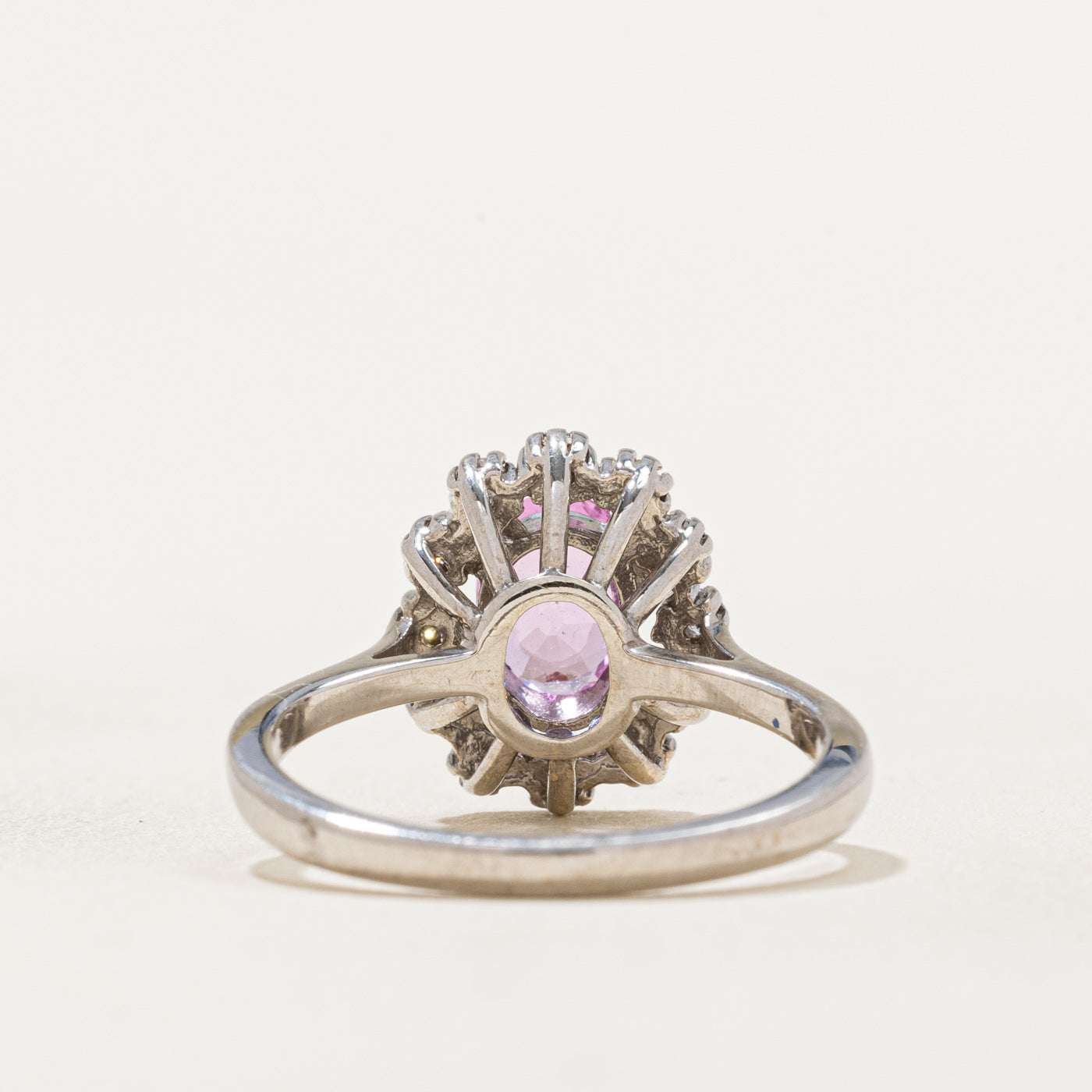 Pink Sapphire & Diamond Halo Ring 0.96ct 0.18ctw Size 5.75 - Elegant Engagement Ring for Women, Perfect for Weddings, Anniversaries & Special Occasions