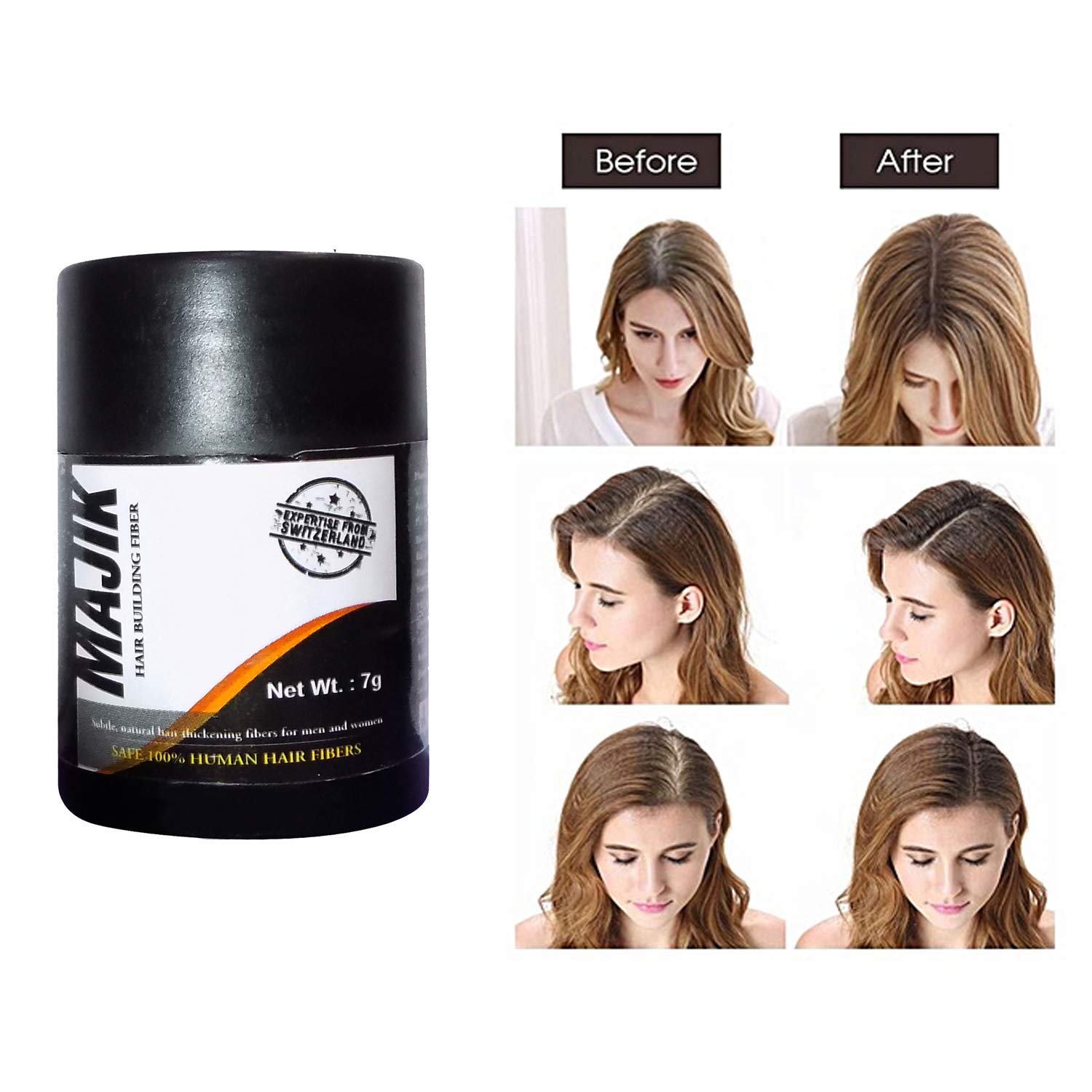 Inaaya Hair Concealer Treatment - Dark Brown Hair Fibers for Men & Women (7g) | Covers Thinning Hair & Bald Spots for Natural Look - Perfect for Daily Use & Special Occasions