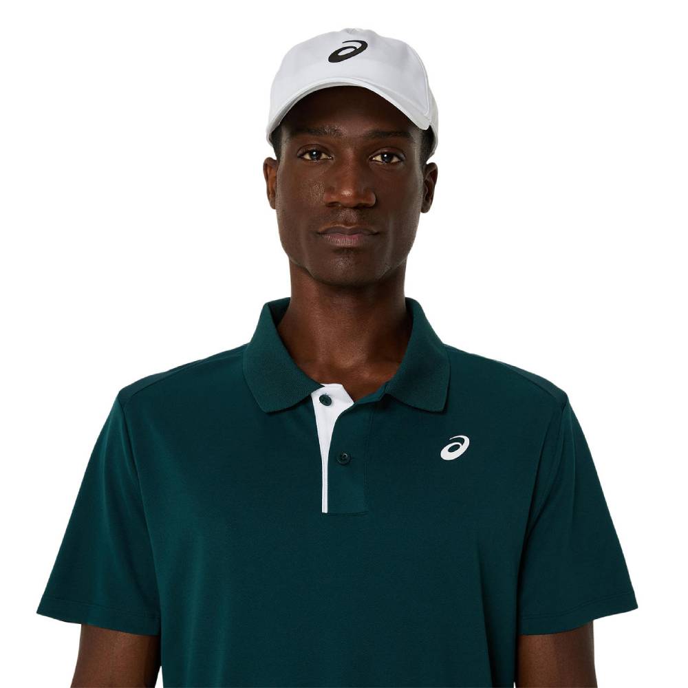 ASICS Men's Tennis Polo Shirt - Moisture-Wicking Performance Top for Pickleball & Court Sports (Saxon Green) | Breathable Golf & Casual Wear Shirt