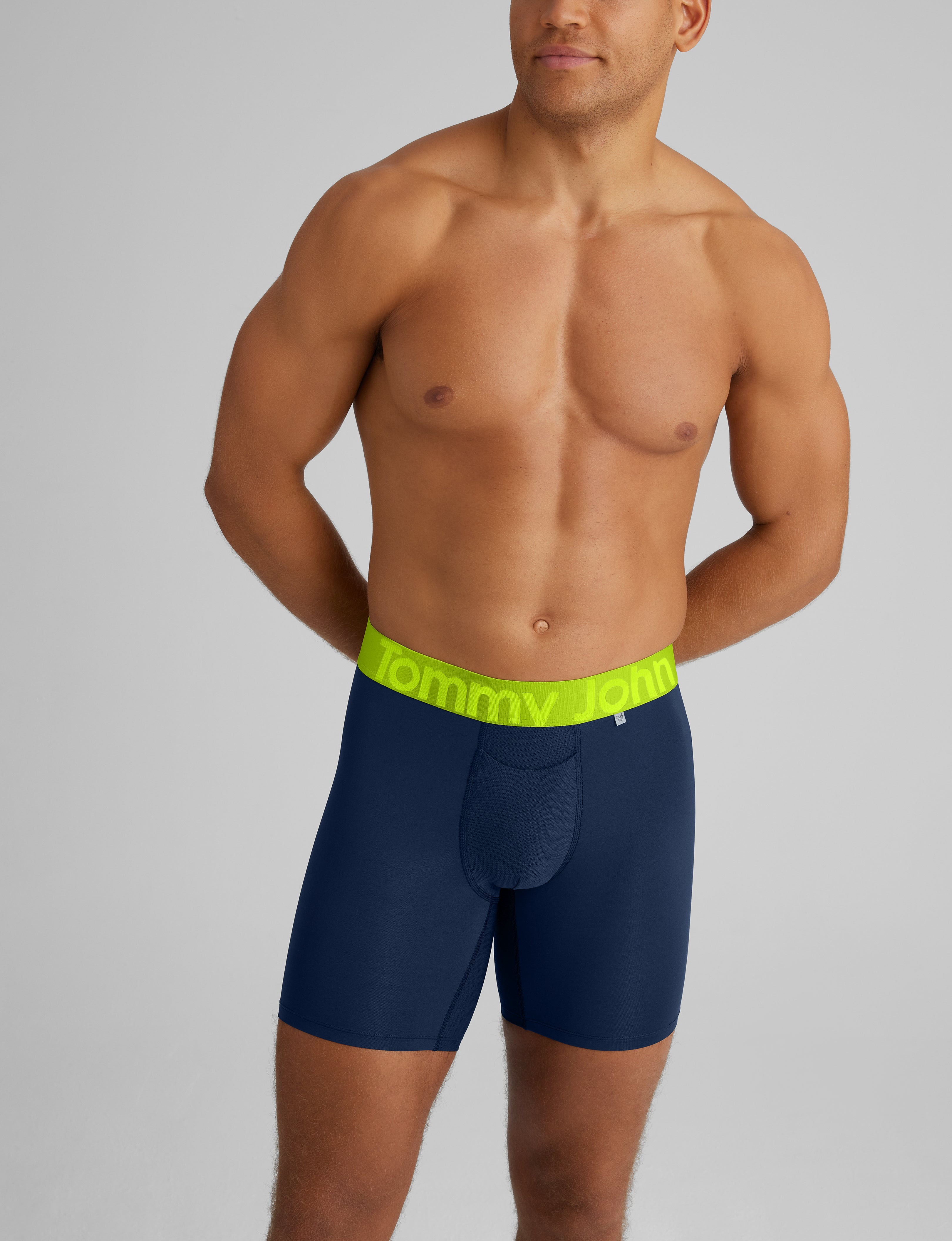 360 Sport Mid Length Boxer Briefs - 6 Pack Moisture Wicking Men's Underwear for Gym, Running & Active Lifestyle