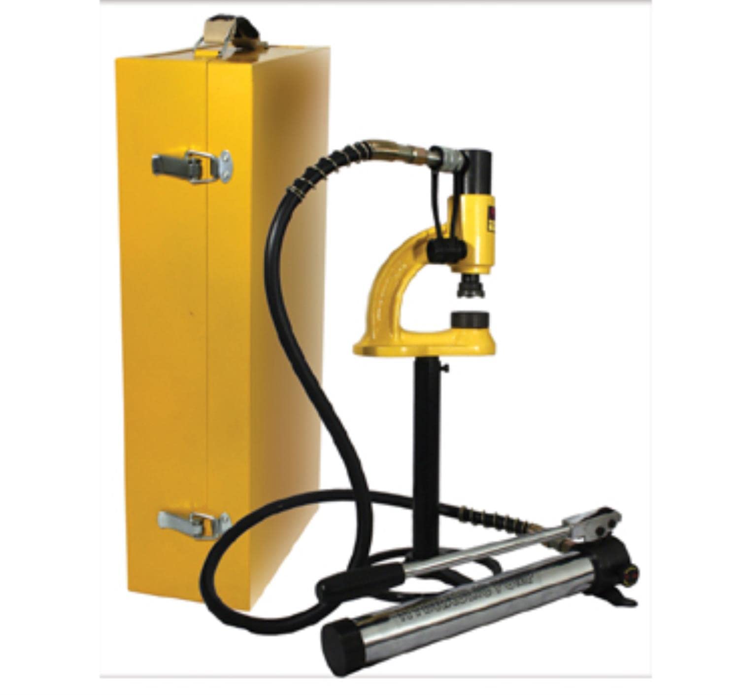 Whitehaus Collection WHNSH8 Kitchen Hole Punch Machine - Yellow & Black | Heavy Duty for Cabinet Doors & Drawer Fronts | Perfect for DIY Home Improvement & Cabinet Hardware Installation