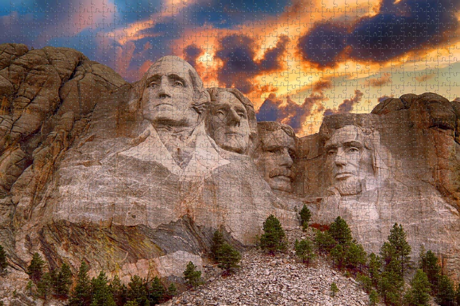 1000 Piece Wooden Jigsaw Puzzle - Mount Rushmore USA Landmark for Adults | Travel Souvenir & Home Decor Gift