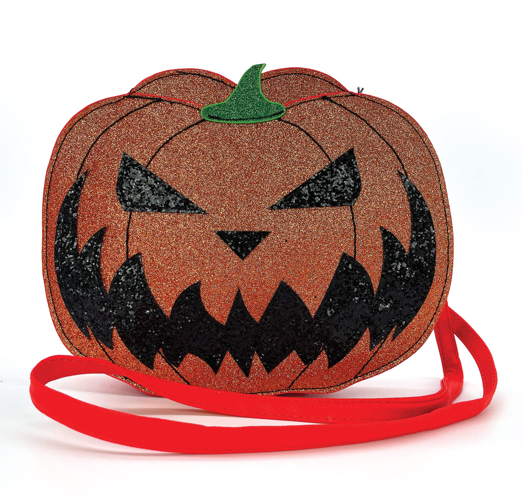 Sleepyville Critters Two-Faced Jack O'Lantern Crossbody Bag | Cute Halloween Pumpkin Purse for Women & Teens | Perfect for Trick-or-Treating, Costume Parties & Spooky Season Outfits