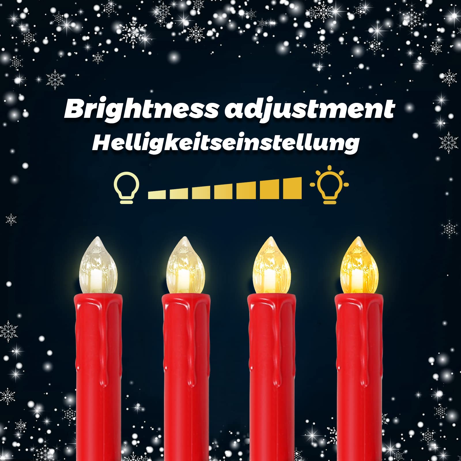 30-Pack LED Flameless Taper Candles for Christmas Tree - Battery Operated with Remote, Timer & Dimmer - Warm White Window Lights - Perfect for Holiday Decor, Home Lighting & Festive Ambiance