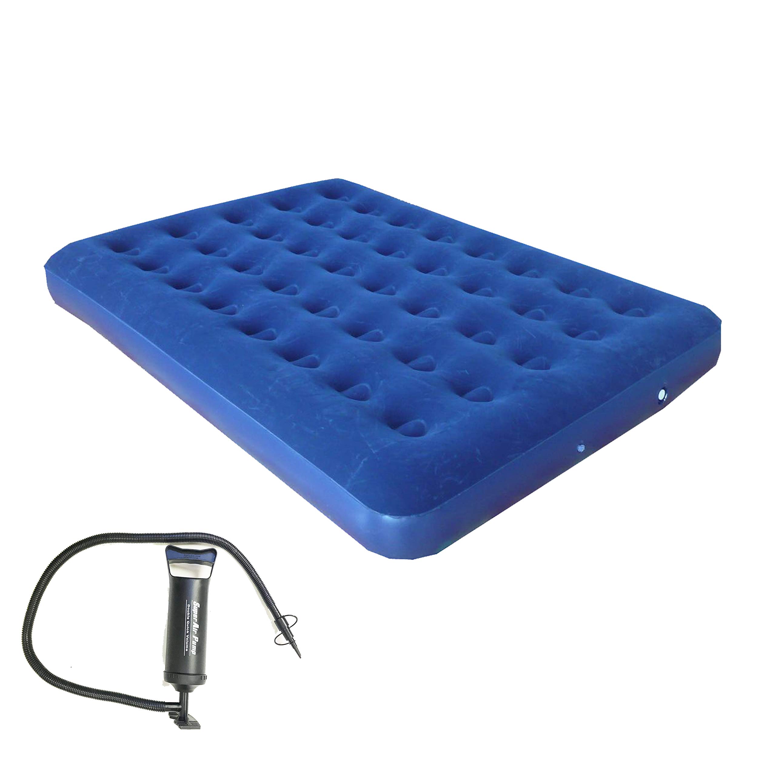 Premium Zaltana Queen Size Air Mattress with Built-in Double Action Pump - Comfortable Inflatable Bed for Camping, Guest Rooms & Travel