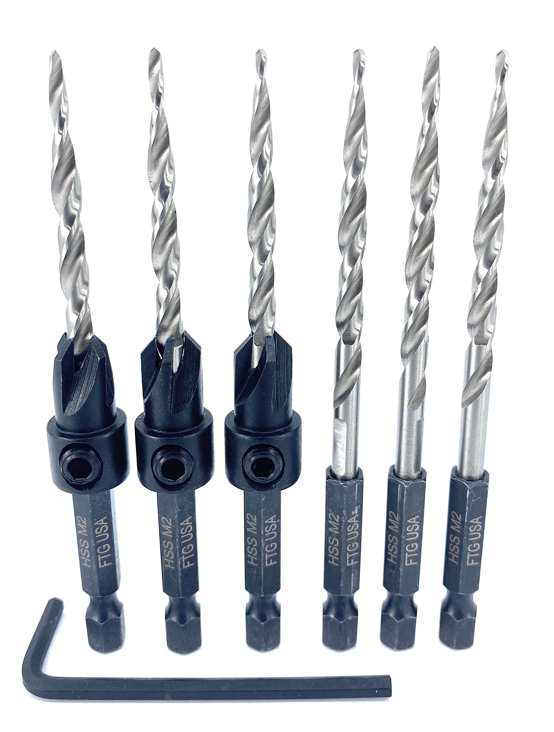 3-Piece Wood Countersink Drill Bit Set #8 (11/64