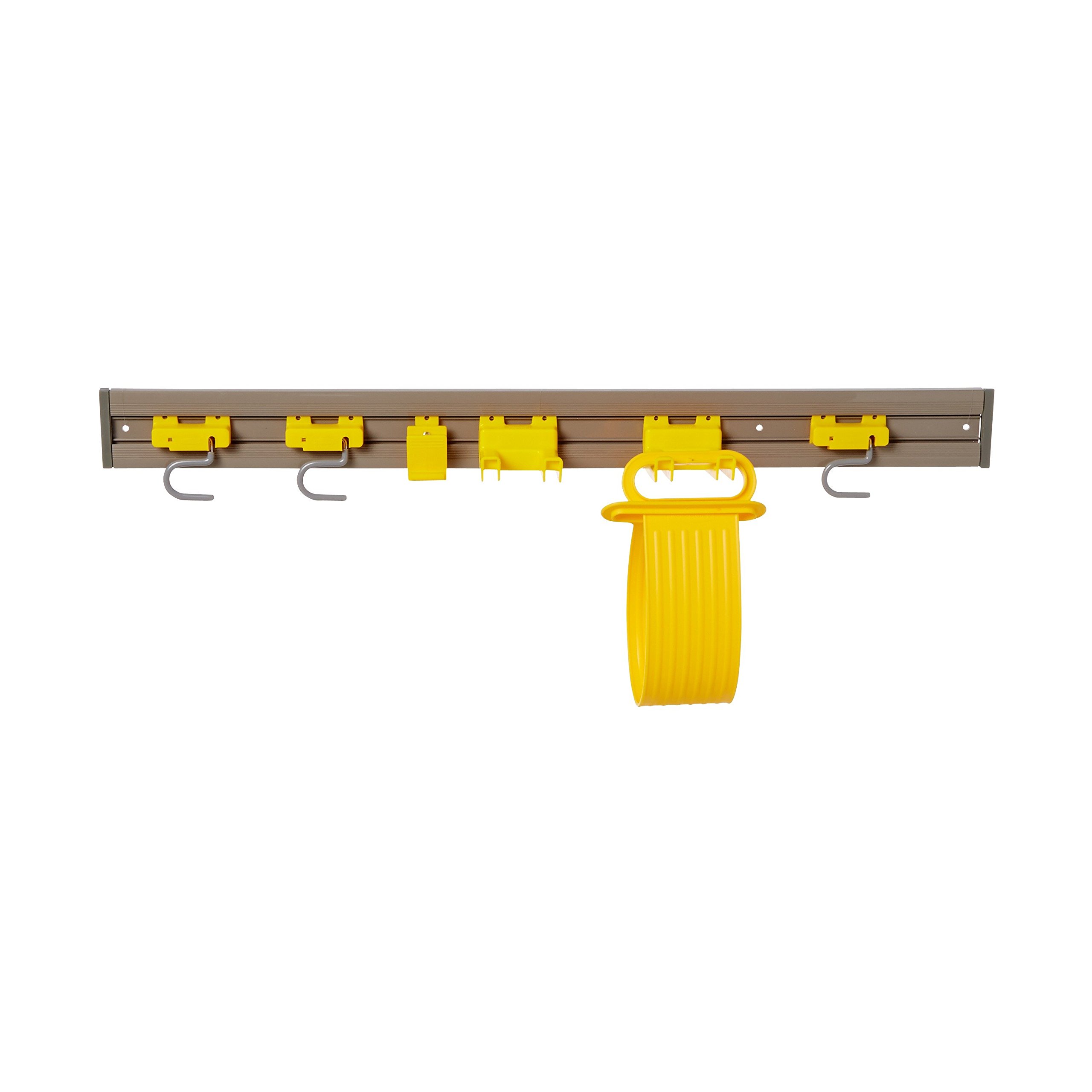 Rubbermaid Commercial 34-Inch Wall Mount Organizer - Heavy Duty Broom Holder, Brush & Dustpan Storage for Home, Garage, and Utility Room Organization