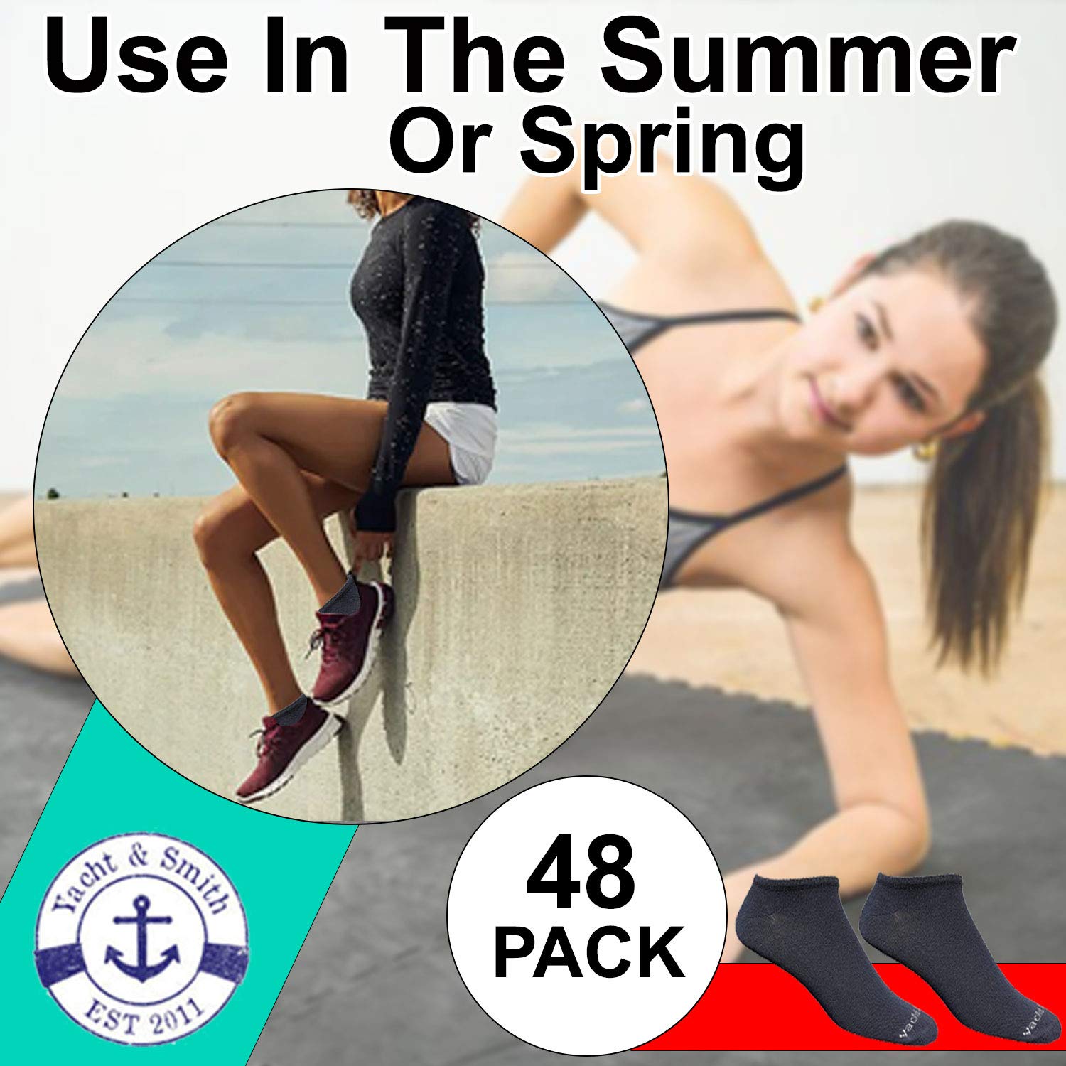 48 Pairs Low Cut Athletic Socks - Thin, Comfortable & Breathable Sports Socks for Men & Women - Bulk Wholesale Pack for Running, Gym, Yoga & Everyday Wear