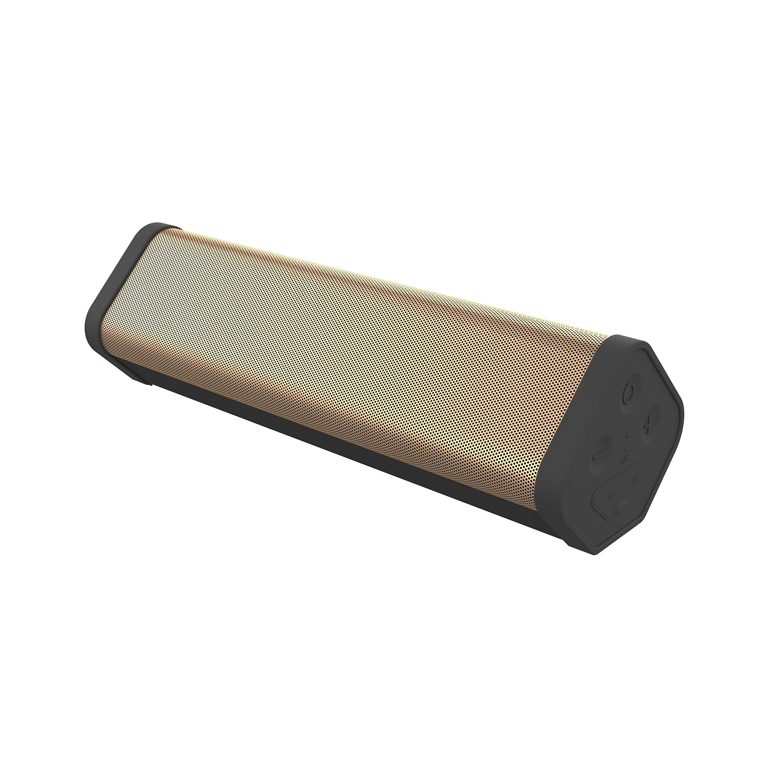 KitSound Boombar 2 Bluetooth Portable Speaker with Powerful Bass - Rose Gold Wireless Speaker for Outdoor, Beach, Pool Party & Travel