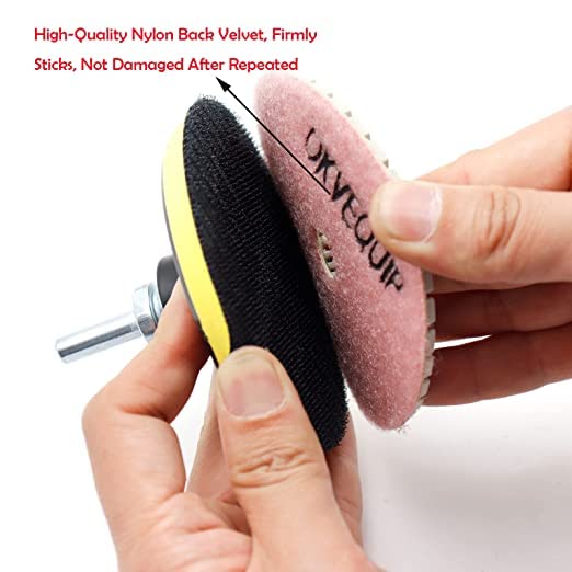 8Pcs Diamond Polishing Pads Set - 4 Inch Wet/Dry for Granite, Marble, Quartz, Concrete - 50# to 3000# Grit with 5/8
