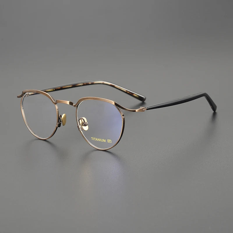 Stylish Black Unisex Full Rim Round Titanium Eyeglasses KV127 - Perfect for Work, Reading & Fashion Accessories