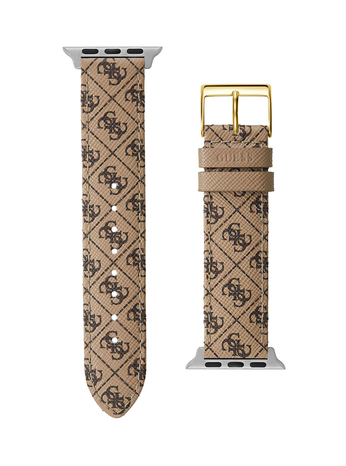 Premium Brown Quattro Genuine Leather Apple Watch Band - Stylish & Comfortable for Work, Gym & Everyday Wear