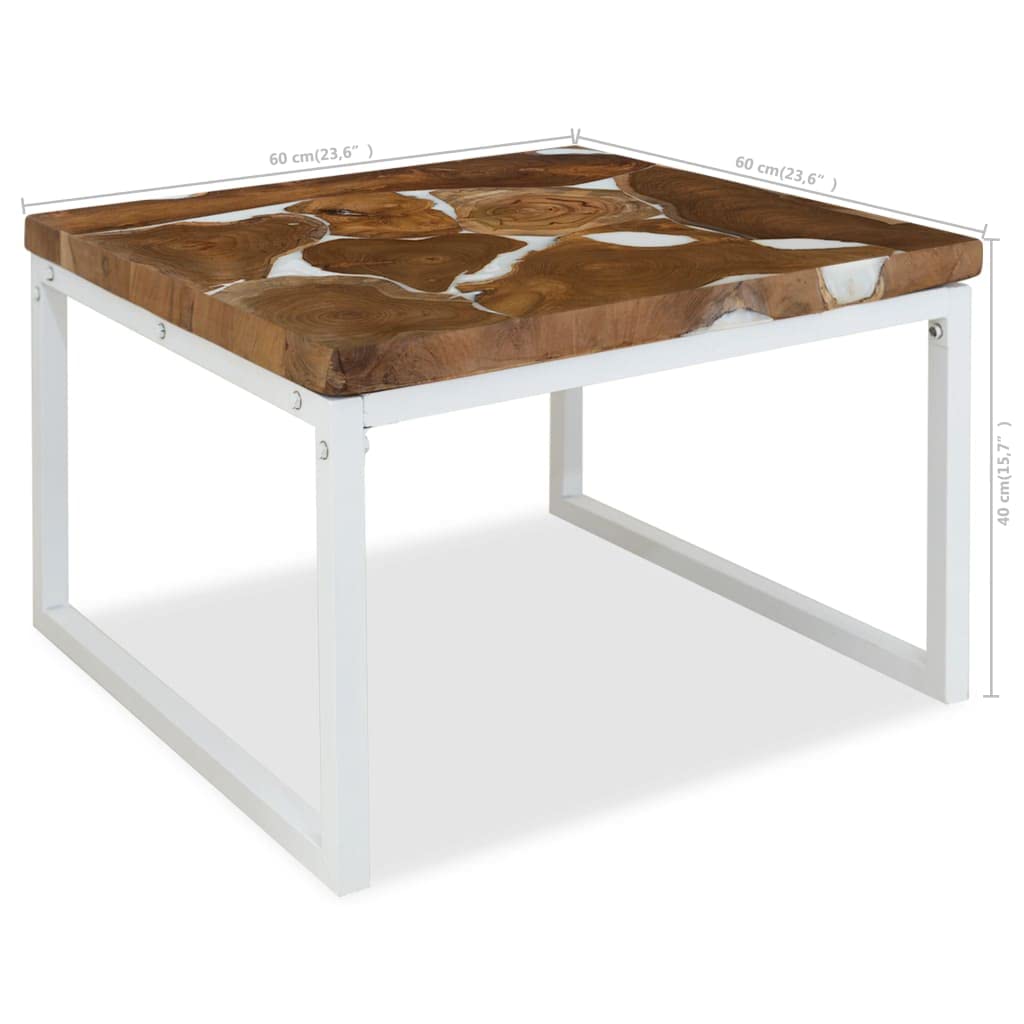 CHARMMA Teak Resin Coffee Table 23.6